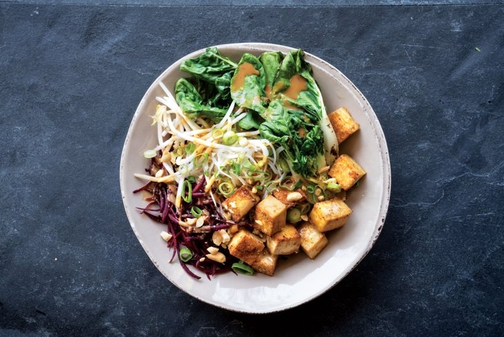 Crispy Peanut Tofu Bowl