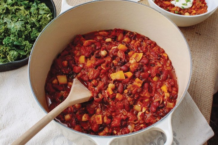 Vegan comfort food-Multi-Bean Chili