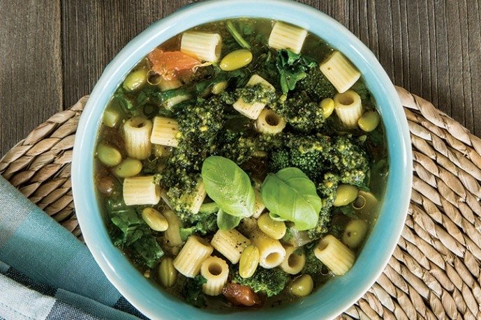 Healthy Soup Recipes-Power Pesto Soup